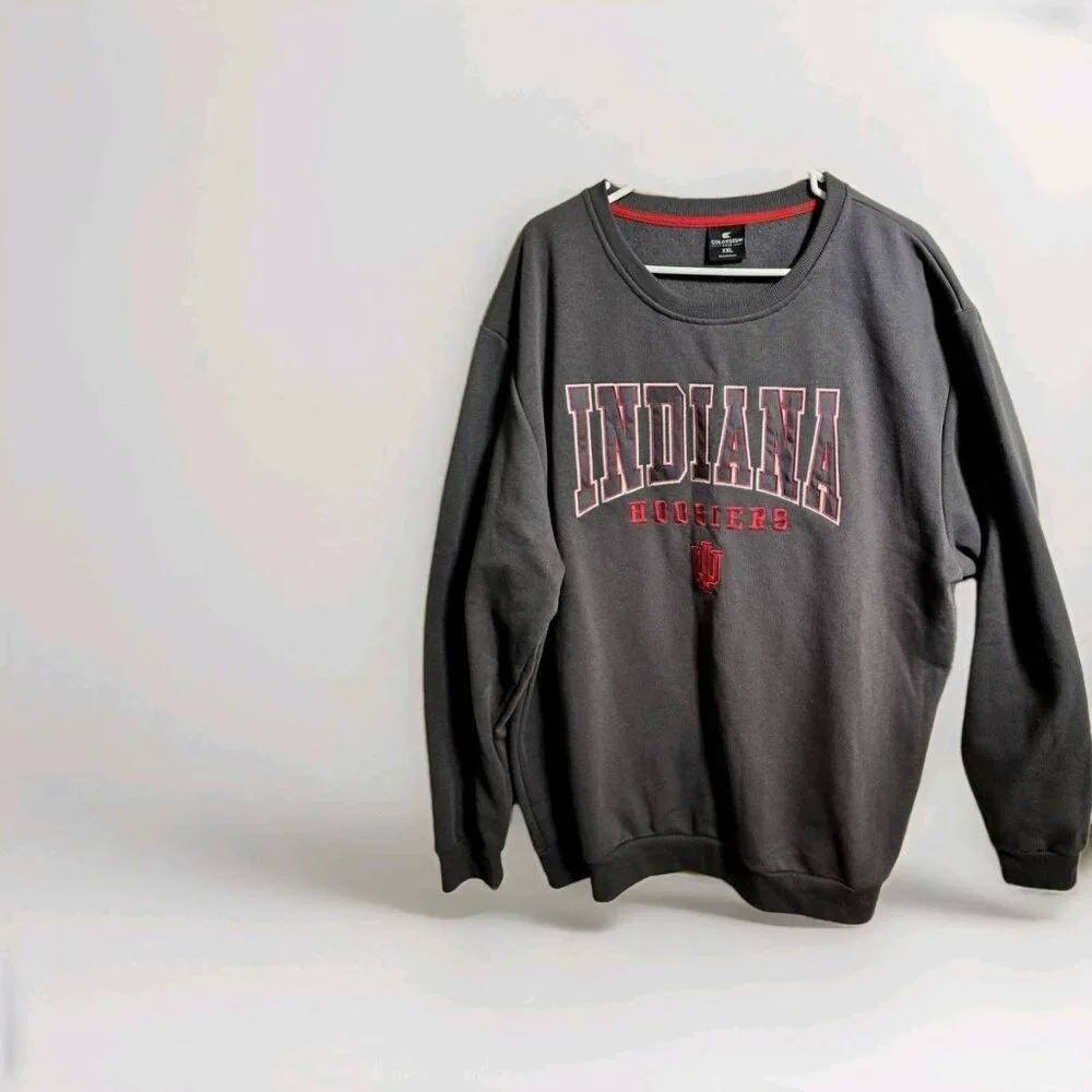Indiana Hoosiers‎ Sweatshirt XXL Colosseum NCAA Gray Pullover Crewneck 043